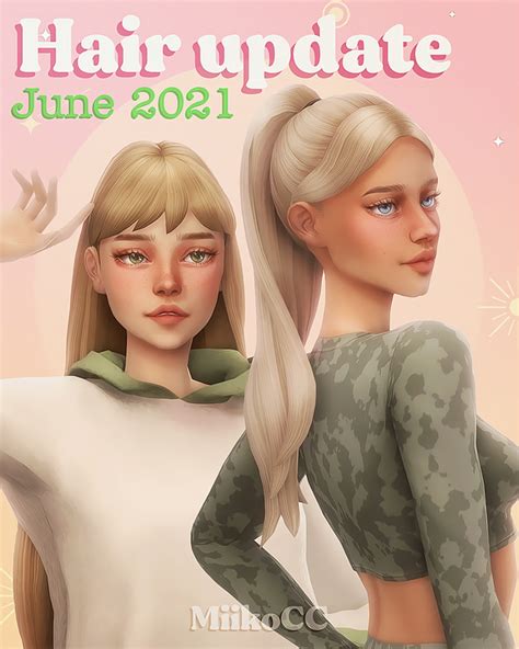 All Hairs Updated 🌟 One Click Download Miiko On Patreon Sims 4