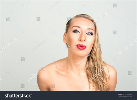 Sexy Nude Blonde Woman Flirting Stock Photo Shutterstock
