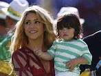 Singer Shakira holds her son Milan Pique during the 2014 World Cup ...