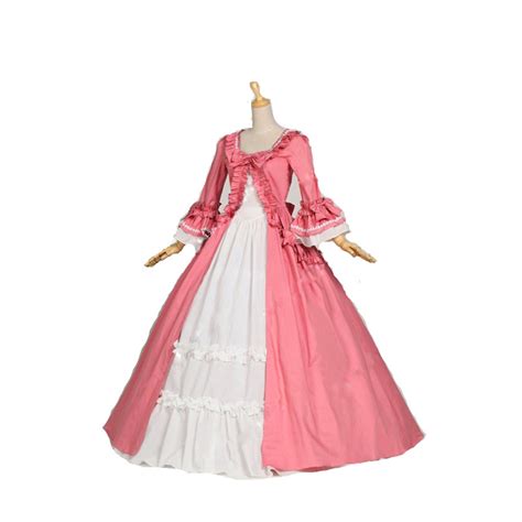 Pink Renaissance Victorian Cotton Dress Gown Victorian Marie Antoinette