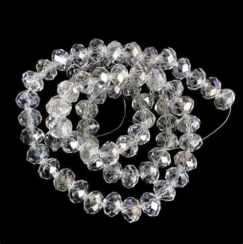 Clear Crystal Glass Beads Faceted Rondelle Beads Clear Crystal Ab Beads Crystal Beads