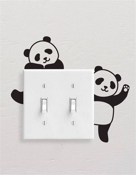 Panda Wall Decals Panda Light Switch Decal Simple Panda Vinyl Wall