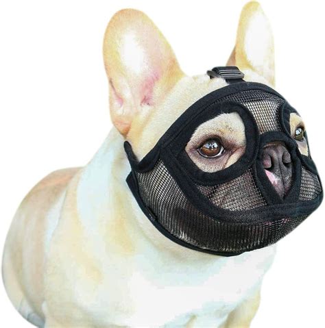 Qchomee Short Snout Dog Muzzle With Eyehole Adjustable Mesh Bulldog