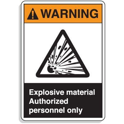 Ansi Z Safety Signs Warning Explosive Material Seton Canada