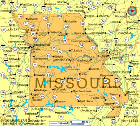 Missouri Karte Vereinigte Staaten