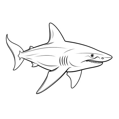 Premium Ai Image Blacktip Shark Drawings Hand Drawn Flat Coloring