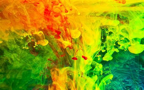 3840x2160 Resolution Yellow Green And Red Abstract Painting Hd