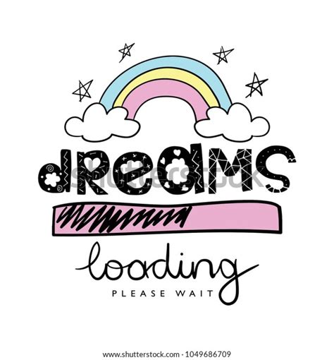 Dreams Text And Rainbow Drawing Vector Illustration Design For T
