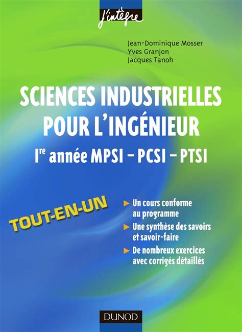 Manuel De Sciences Industrielles De L Ing 233 Nieur Sii Pcsi Et Mpsi