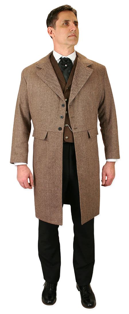 Emerson Frock Coat Brown Herringbone Tweed