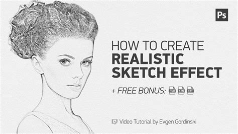 Realistic Sketch Effect Free Action And Psd Photoshop Tutorial Youtube