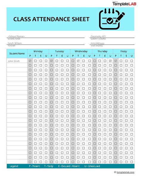 Fine Beautiful Fake Attendance Sheet With Names Daily For Students