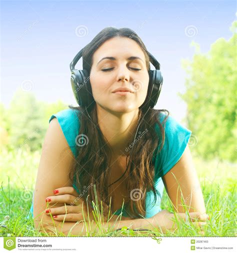 Relaxed Girl With Headphones Stock Photos - Image: 20287463