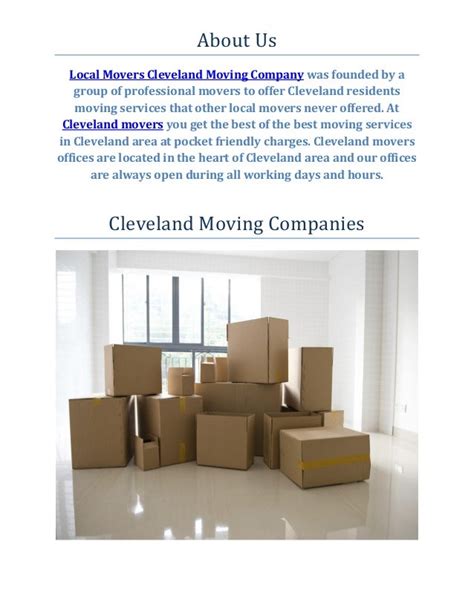 Local Movers Cleveland Moving Company
