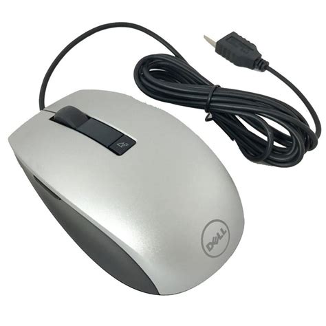 Wired Mouse Usb Dell Moczul 01khd8 1khd8 Grey Black 6 Buttons Dpi