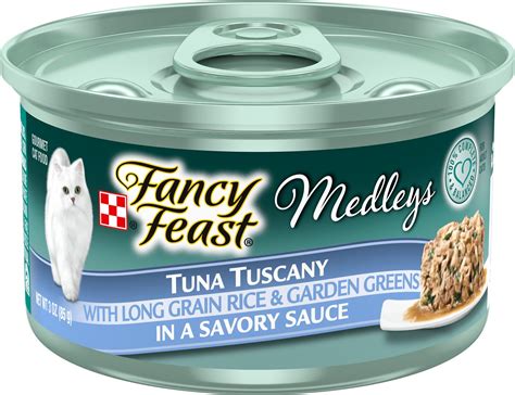 Our article about fancy feast wet cat food reviews or buying guides. Fancy Feast Medleys Tuna Tuscany Canned Cat Food, 3-oz ...