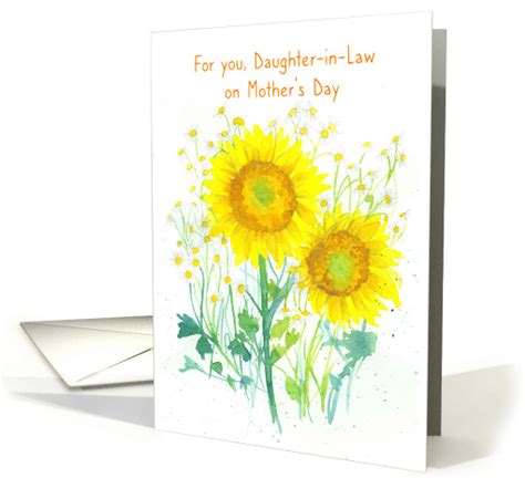 For You Daughter In Law On Mothers Day Sunflowers Card 1034551