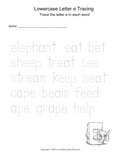 Printable Word Tracing Worksheets