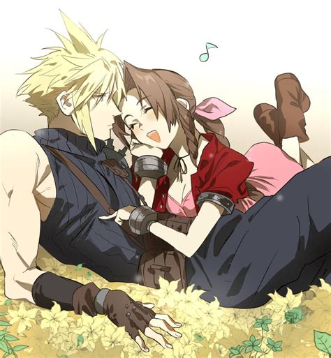 Cloud Strife And Aerith Gainsborough Final Fantasy And 1 More Drawn By Mikuroron And