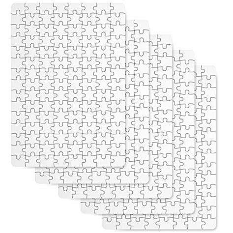 6 Sets Sublimation Blanks Puzzles A5 White Jigsaw Puzzle Blank Puzzles