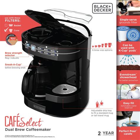 View and download black & decker cm618 use and care book online. BLACK+DECKER CM6000B Cafe Select Dual Brew Coffeemaker and ...