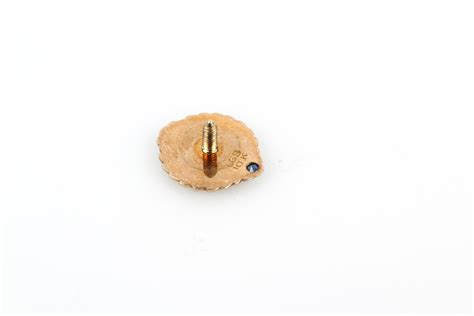 Lg Balfour Company 10k Yellow Gold And Sapphire Screw Pin Ebth