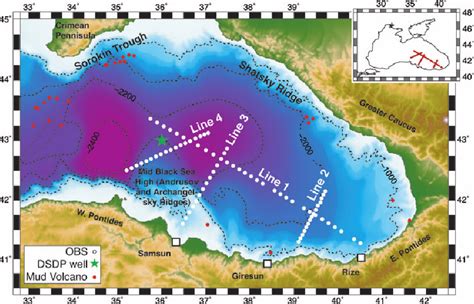 Map Of The Eastern Black Sea Showing The Location Of The Seismic Download Scientific Diagram