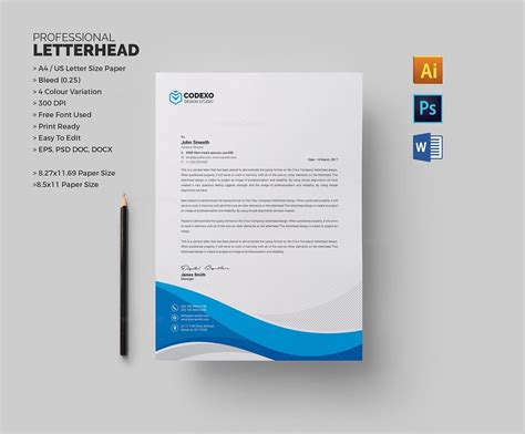 Professional Letterhead Sample Graphic Mega Graphic Templates Store