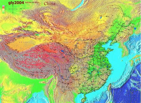 Physical Map Of China 2004 Full Size Ex