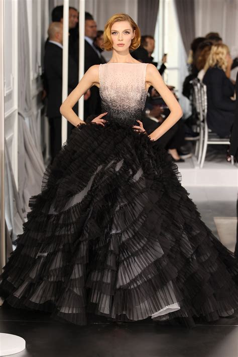 Dior Haute Couture Spring Summer 2012 Look 35 Embroidered Black Silk Dress Discover More On