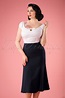 40s Personified Elegance Skirt in Navy