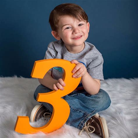 Wooden 3 Sign Photo Prop For Your Childs 3 Year Old Photos Document