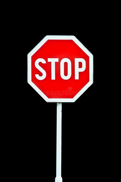 Stop Sign With Black Background