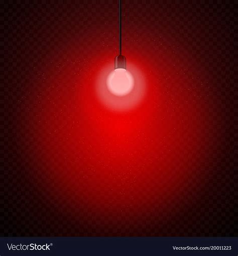 Red Light Bulb In Dark Transparent Royalty Free Vector Image