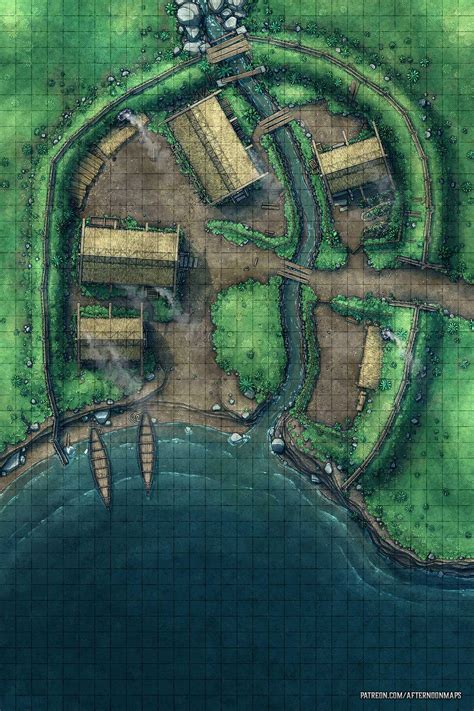 Vikingnorse Fishing Village Battle Map 30x45 Rbattlemaps