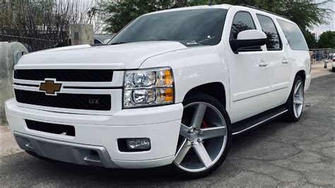 Suburban With Silverado Hd Front End On 24 Drop 24s Youtube