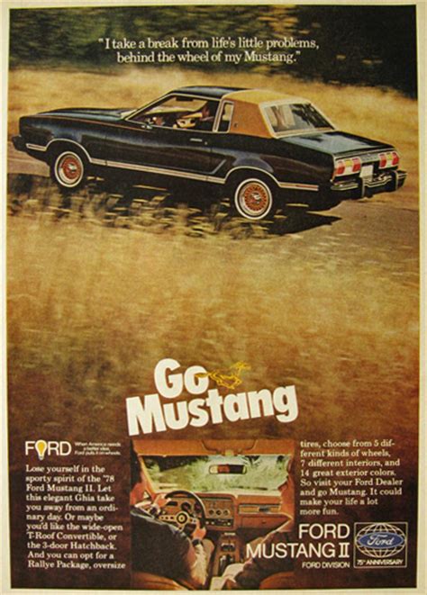 1978 Vintage Ford Mustang Ii Ad Vintage Ford Ads