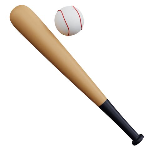 Free D Rendering Baseballschläger mit Ball isoliert PNG with Transparent Background