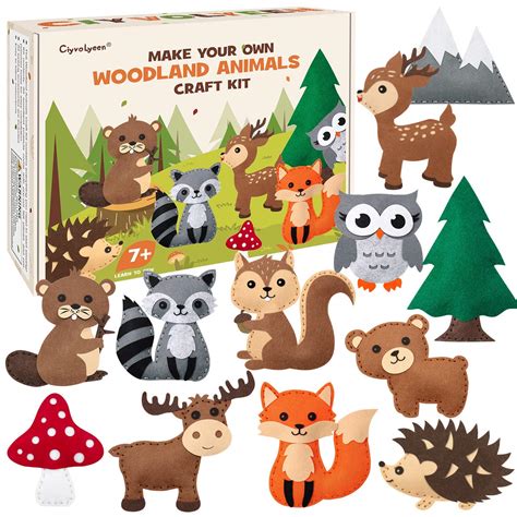 Buy Ciyvolyeen Woodland Animals Craft Kit Forest Creatures Diy Sewing