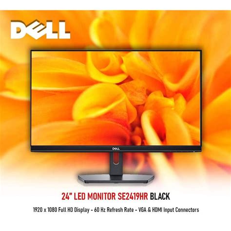 Dell 24″ Led Monitor Se2419hr Black 1920×1080 Full Hd Display Star