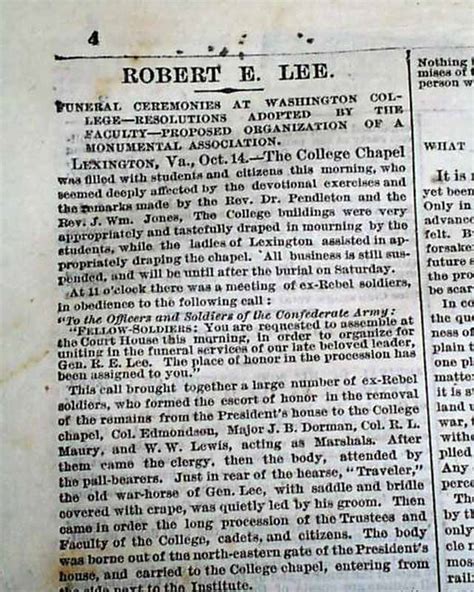 The Funeral Of General Robert E Lee