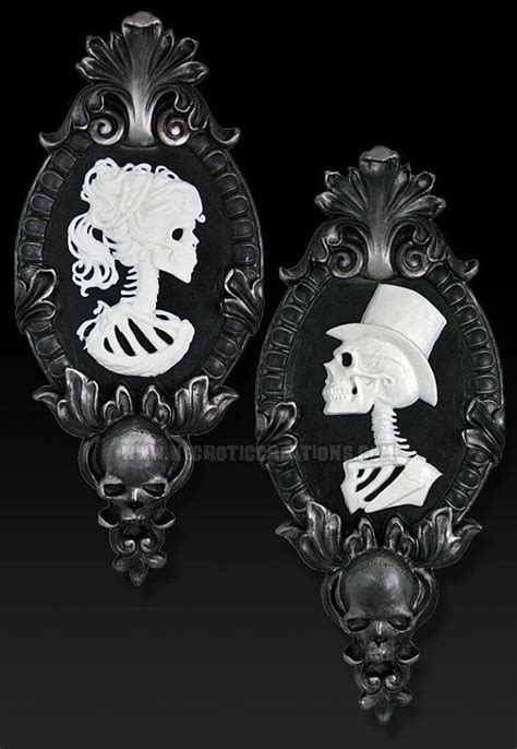 Check out our great posters, wall decals, photo prints, & wood wall art. Gothic Victorian Skeleton Cameo Wall Hanging Set in Silver | Etsy in 2021 | Victorian gothic ...