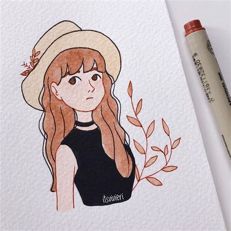 Itsvivieri Simple Lady 🍂👒 Art Drawings Simple Art Drawings Sketches