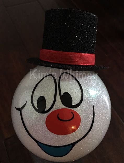 Frosty The Snowman Glitter Ornament Christmas Ornaments Homemade