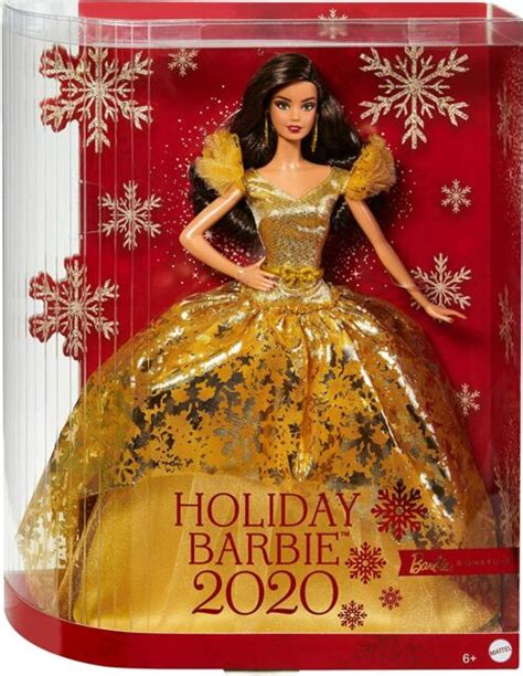 Barbie Signature Holiday Barbie 2020 Doll Brunette Long Hair In