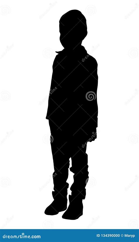 Silhouette Of Little Boy Stock Vector Illustration Of Riding 134390000