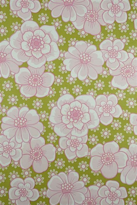 Pink Floral Vinyl Wallpaper Pink Wallpaper Vintage Geometric Vintage