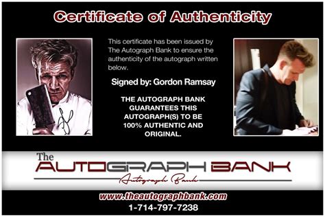 Gordon Ramsay Signed AUTHENTIC 8x10 Free Ship The Autograph Bank