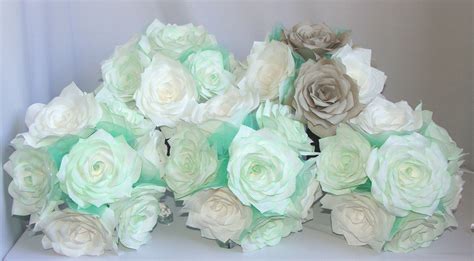 Handmade flowers diy flowers fabric flowers paper flowers felt flowers sewing crafts sewing projects craft projects craft ideas. Mint Green bouquet, White Paper Bouquet, Grey toss bouquet ...