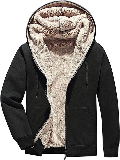 pehmea men s warm thicken fleece hoodie sherpa lined full zip sweatshirt jacket at amazon men s